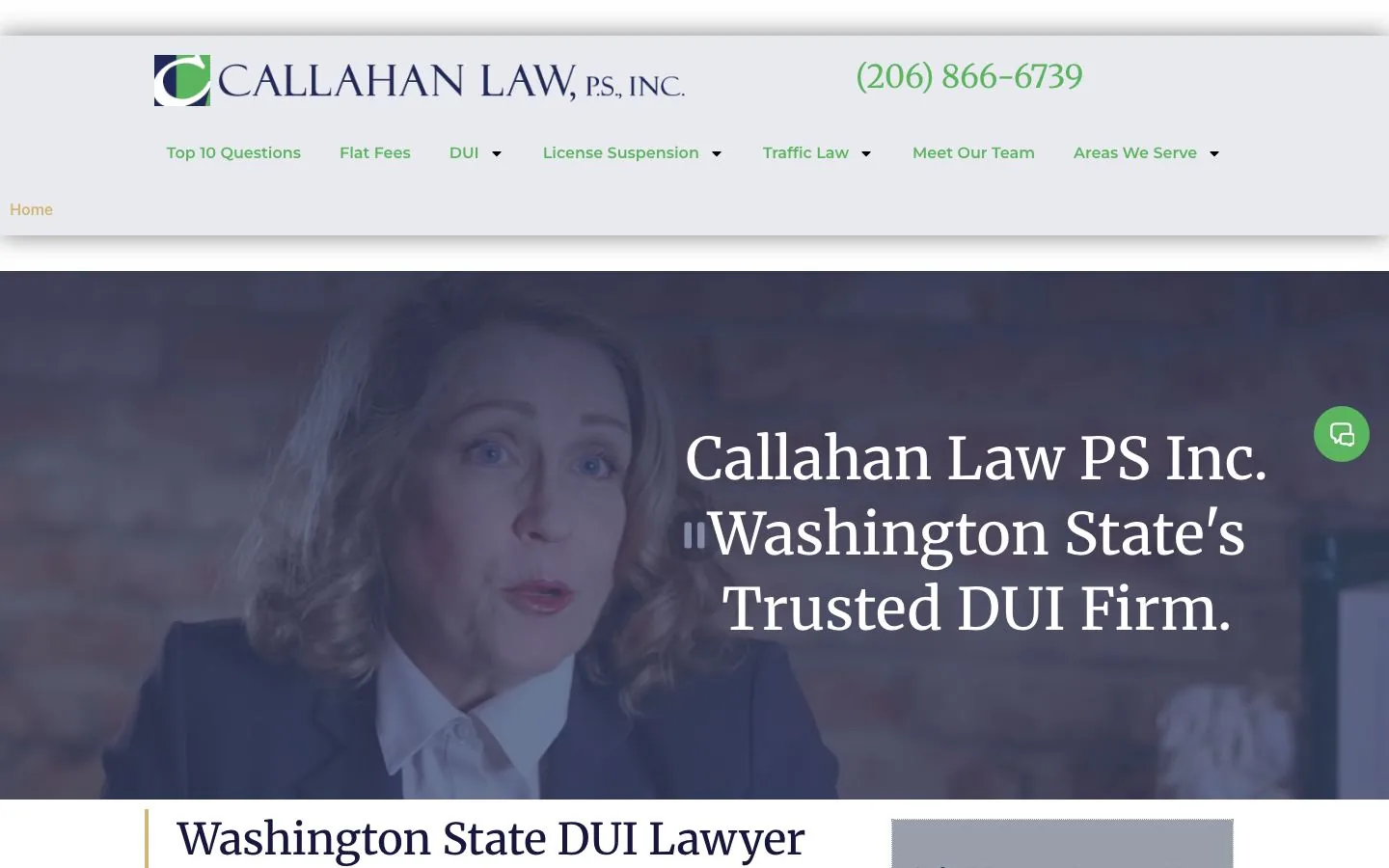 Custom law firm website design for DUI defense attorney in Washington State built by Brand75